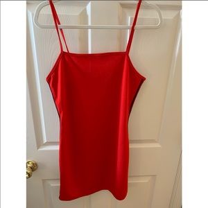 Red Striped - Trim Mini Dress